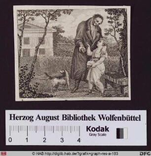 Mann und Mädchen im Garten