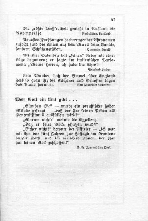 Wem Gott ein Amt gibt ...