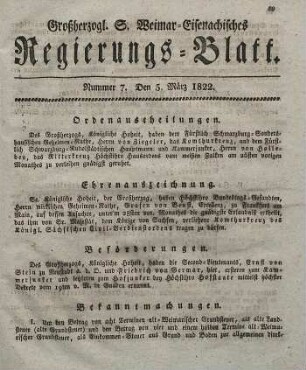 Nr. 7 : 5. März 1822