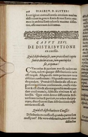 Caput XXVI. De Distributione ex caussis.