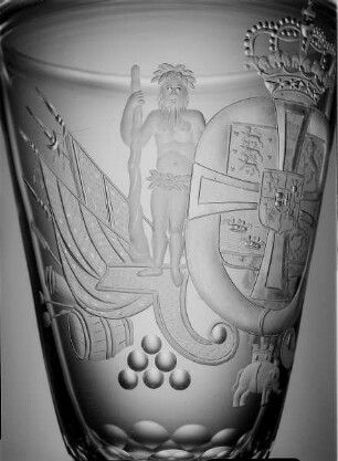 Deckelpokal (mit bekröntem dänischen Wappen) aus Schloß Moritzburg