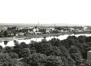 Dresden-Friedrichstadt, Schlachthofring 6. Ehem. Städtischer Vieh- und Schlachthof (1902-1910, H. Erlwein). Blick vom Kessel- und Maschinenhaus