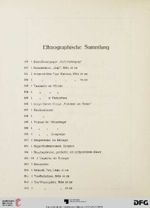 Ethnographische Sammlung (Nr. 189-315)