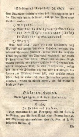 Siebentes Kapitel. Bewegungen mit der Colonne.