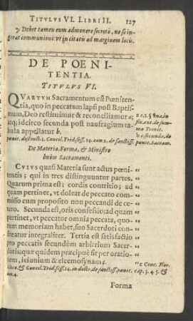 De Poenitentia. Titulus VI.