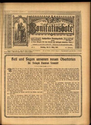 Erste Ausgabe vom Sonntag, den 17. März 1907.
