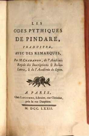 Les odes pythiques de Pindar