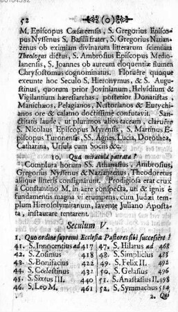 Seculum V. [Das fuenffte Jahr-Hundert]