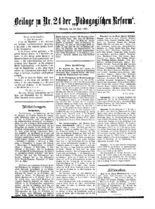 Literatur : Beilage zu Nr. 24 der "Pädagogischen Reform"