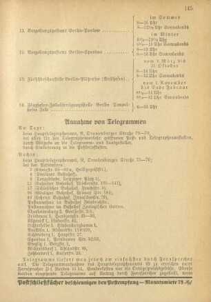 Annahme von Telegrammen