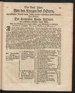 Das Buch Josua. Von den Kriegen des Herrn, des leiblichen Israels, unter Josua, um das verheissene Land Canaan.