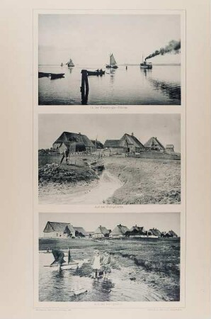 "In der Flensburger Föhrde", "Auf der Hallig-Gröde" und "Auf der Hallig-Oland" aus der Mappe "Malerische Bilder"