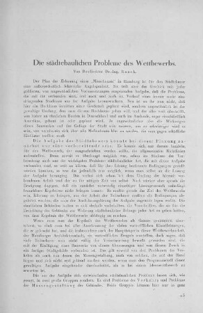Die städtebaulichen Probleme des Wettbewerbs.