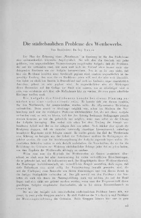 Die städtebaulichen Probleme des Wettbewerbs.
