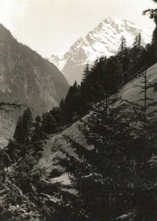 Schweiz. Glarner Alpen, Maderaner Tal (Nebental der Reuß) mit Gross Düssi (Düssistock, Piz Git; 3256 m)