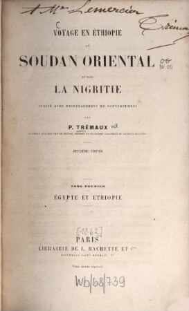 Voyage en Éthiopie an Soudan oriental et dans la Nigritie, 1
