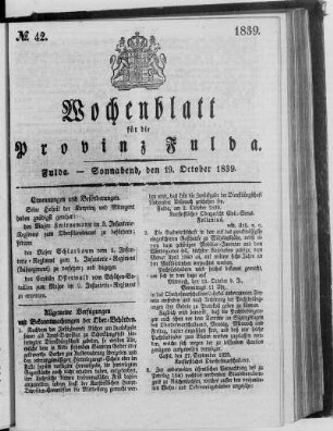 No. 42, Ausgabe vom 19. Oktober 1839