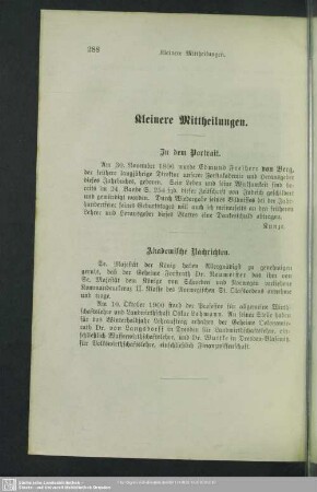 III. Kleinere Mittheilungen