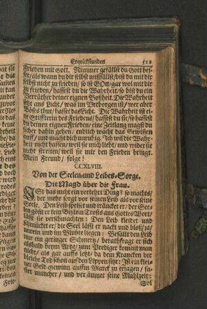 CCXLVIII. Von der Seelen-und Leibes-Sorge. Die Magd über die Frau.