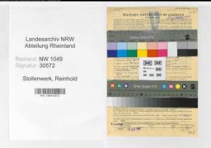 Entnazifizierung Reinhold Stollenwerk , geb. 21.09.1910 (Bilanzbuchhalter)
