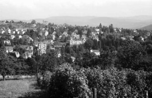 Baden-Baden: Bergschloss, von gegenüberliegender Höhe (Forsthaus)