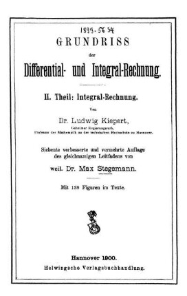 Theil 2: Grundriß der Differential- und Integral-Rechnung. 2. Theil