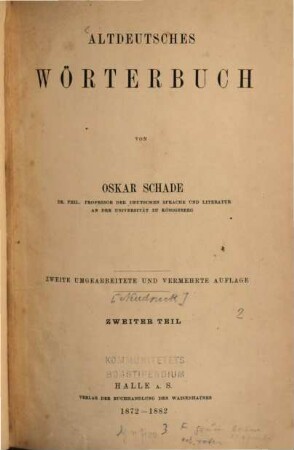 Altdeutsches Wörterbuch. 2, [P - Z]