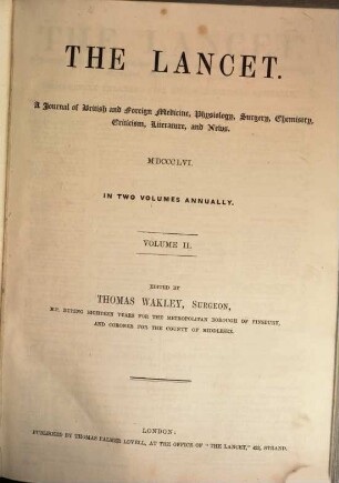 The lancet. 1856, Vol. 2