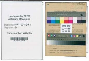 Entnazifizierung Wilhelm Radermacher , geb. 18.08.1893 (Dekorateur)