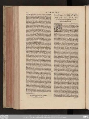 Beati Anselmi epistola de Fermentato & Azymo explicit. Eiusdem beati Anselmi Epistola, Sive liber de Diversitate Sacramentorum incipit.