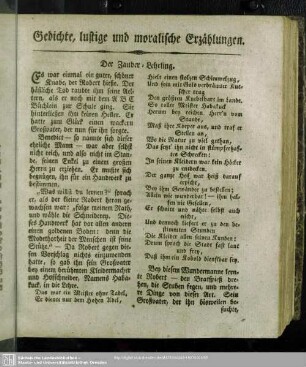 Gedichte, lustige und moralische Erzählungen