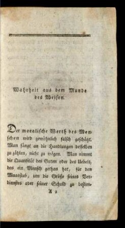 Wahrheit aus dem Munde des Weisen
