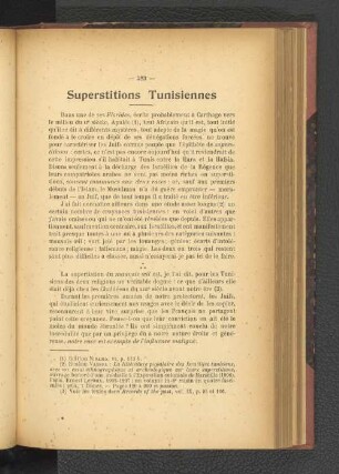 Superstitions Tunisiennes.