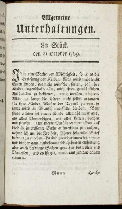 82 Stück. d. 21. October 1769.