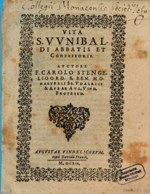 Vita S. Vvnibaldi Abbatis Et Confessoris