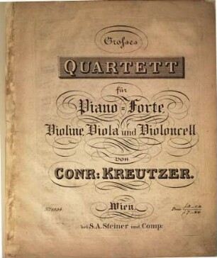 Grosses Quartett für Piano-Forte, Violine, Viola und Violoncell