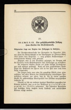 IV. Der galizisch-polnische Feldzug (von Gorlice bis Brest-Litowsk)