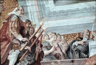 Prozession des Heiligen als Bischof von Magdeburg und Verdammung der Lehren des Häretikers Tanchelm