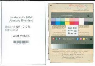 Entnazifizierung Wilhelm Wolff , geb. 22.07.1889 (Bahnoberinspektor)