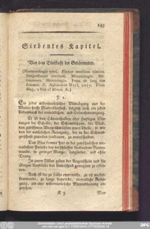 Siebentes Kapitel. Von dem Blutflusse der Gebärmutter.