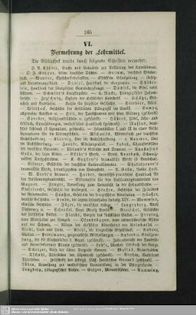 VI. Vermehrung der Lehrmittel