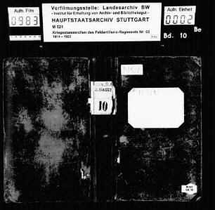 Kriegsstammrolle der 2. Batterie
