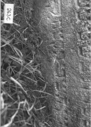 Grabstein 263 (Index: 99786829) Zustand: leicht eingesunken Maße HxBxT: 58x49x6 cm: Grabstein 263C