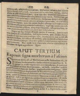 Caput Tertium Exponit signa morborum a Fascino