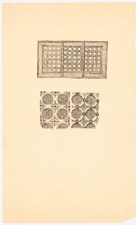 Ornamentdetails: Zwei Details mit Teppich- und/oder Fliesenornamentik