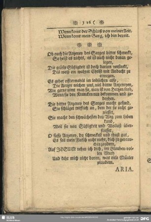 Ob auch die Artzeney des Sarges bitter schmeckt, ...