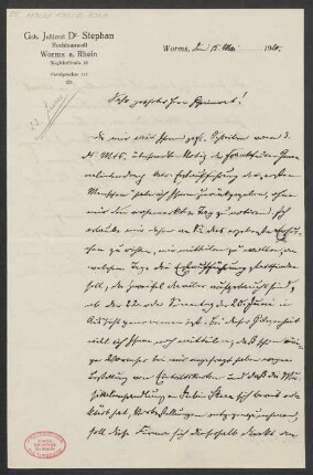 Brief an B. Schott's Söhne : 15.05.1920