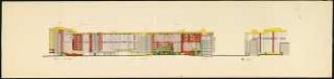 Sanierungsgebiet Kreuzberg Süd SKS, Wohnungsbau mit Geschäftsräumen, Admiralstraße Kottbusser Straße, Berlin-Kreuzberg: Ansicht von Süden 1:200
