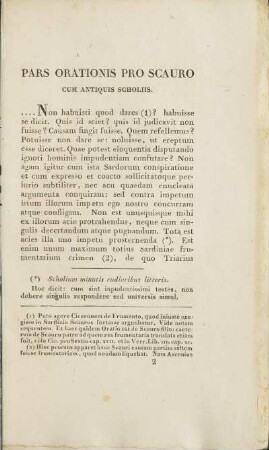 Pars Orationis Pro Scauro Cum Antiquis Scholiis
