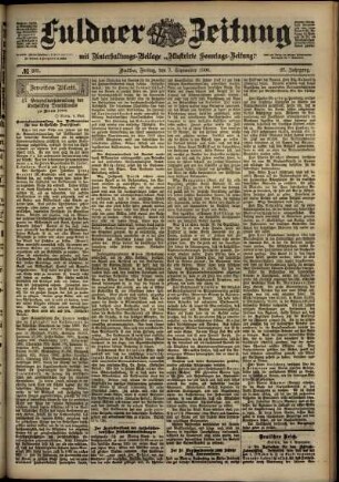Zweite Ausgabe vom Freitag, den 07. September 1900.